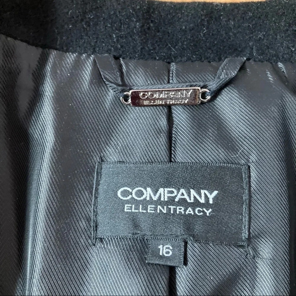 Company Ellen Tracy Black Wool/Angora Blend Coat Sz: 16 - Picture 9 of 10